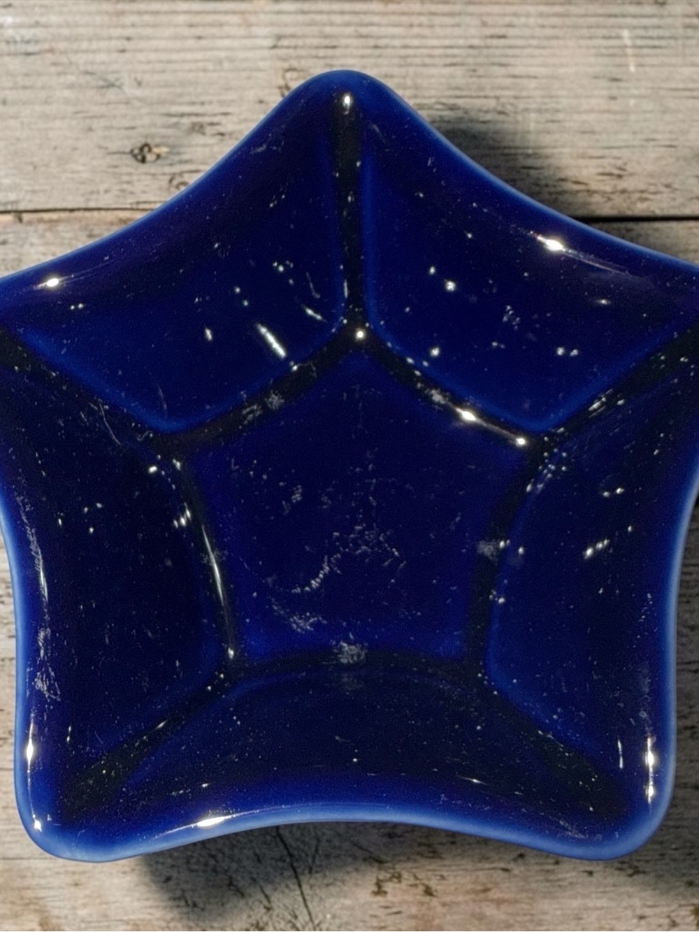 Longaberger Cobalt Blue Star-Shaped Glass Bowl
